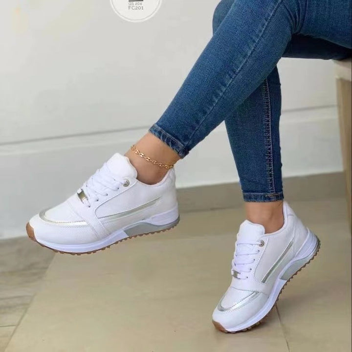 Damen Komfort-Keil-Sneaker im Retro-Sportstil Drune