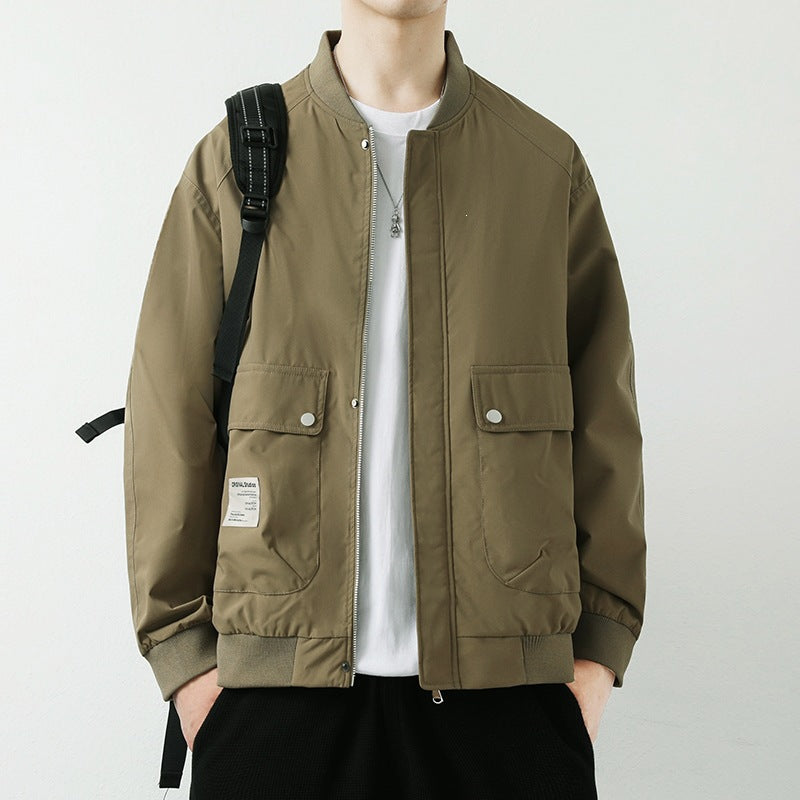 Herren Moderne Utilityjacke mit Stehkragen Drune
