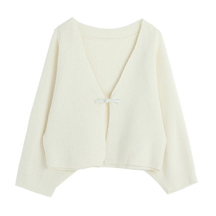 Damen gemütliche Strickjacke mit breiten Ärmeln Drune