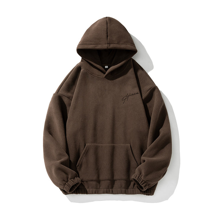 Unisex Schwerer Fleece-Kapuzenpullover im Relaxed-Boxy-Schnitt mit Kängurutasche Drune