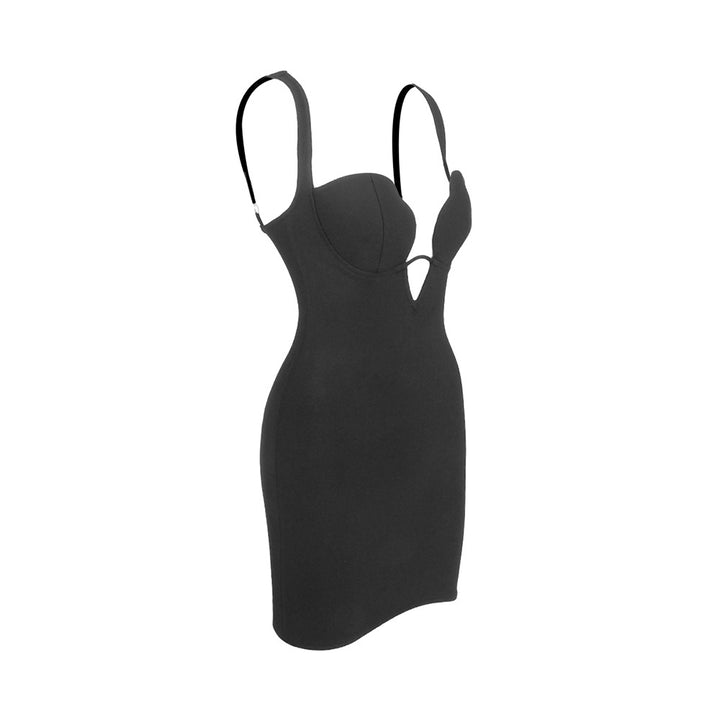 Damen figurbetontes Kleid mit V-Ausschnitt Drune