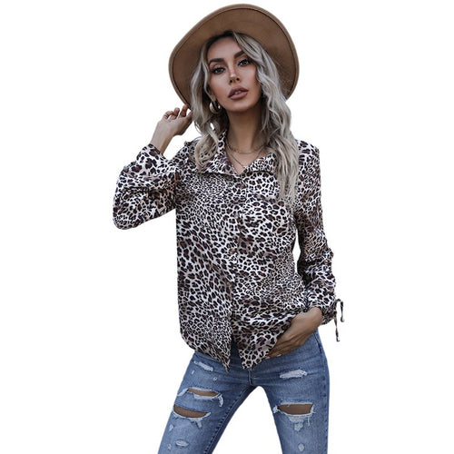 Damen Elegante Tiermuster Bluse Drune