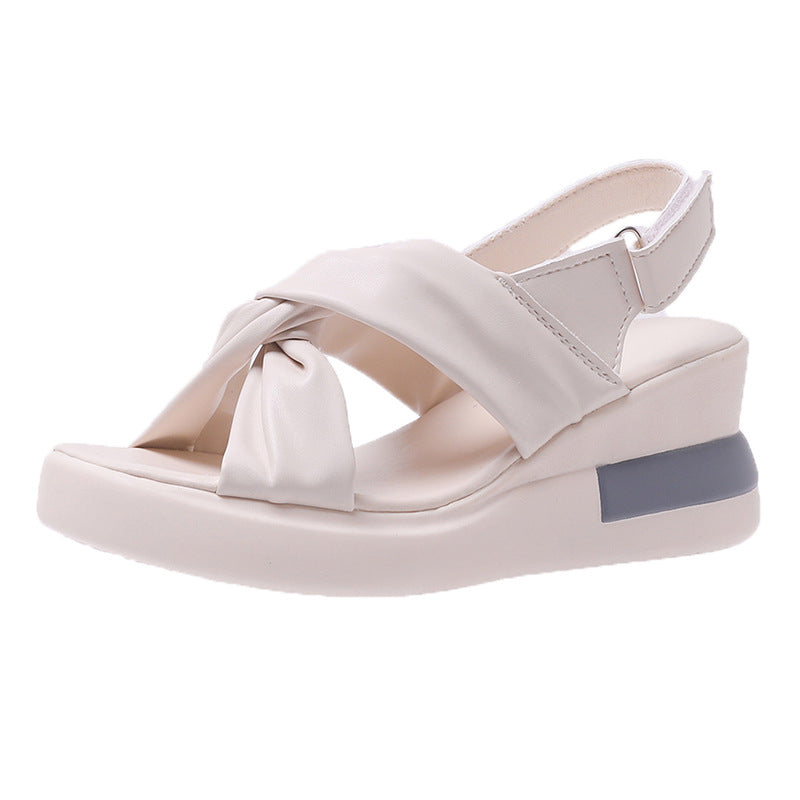 Damen Wedge-Sandalen mit modischem Knoten-Design und flexiblem Fußbett Drune