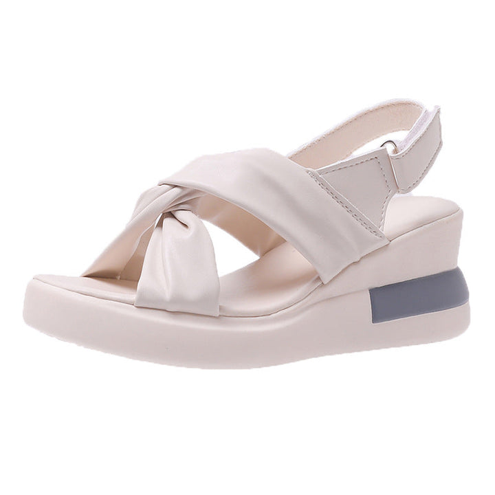Damen Wedge-Sandalen mit modischem Knoten-Design und flexiblem Fußbett Drune