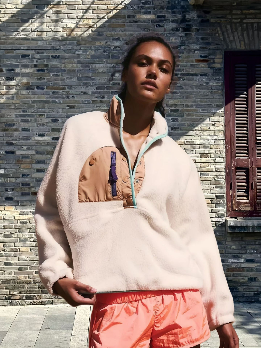 Damen Fleecejacke mit innovativem Reißverschluss und hohem Kragen Drune