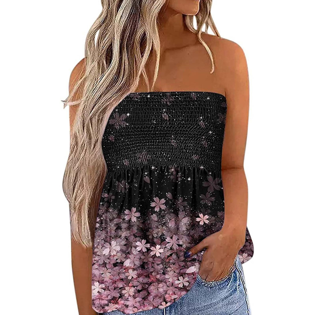 Damen Bandeau-Top mit floralem Einsatz Drune