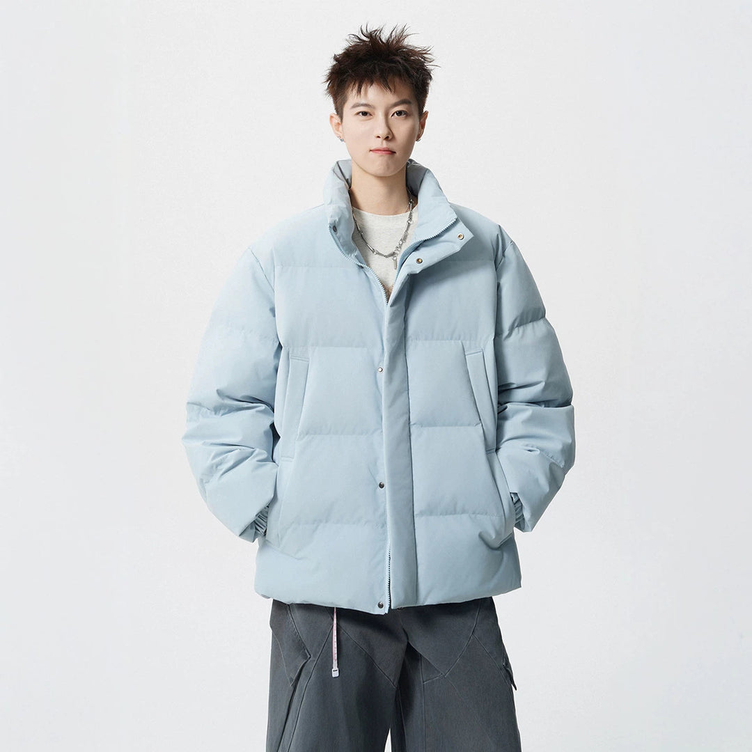 Herren Kurz geschnittene Oversize Steppjacke mit hohem Kragen Drune