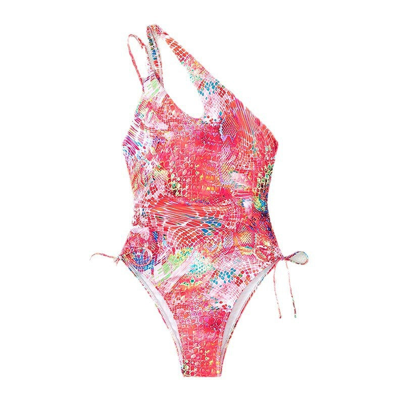 Damen Einseitiger Badeanzug mit extravagantem Cut-Out und modischem Schnürdetail Drune