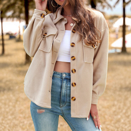 Damen Flauschige Oversized Jacke Drune