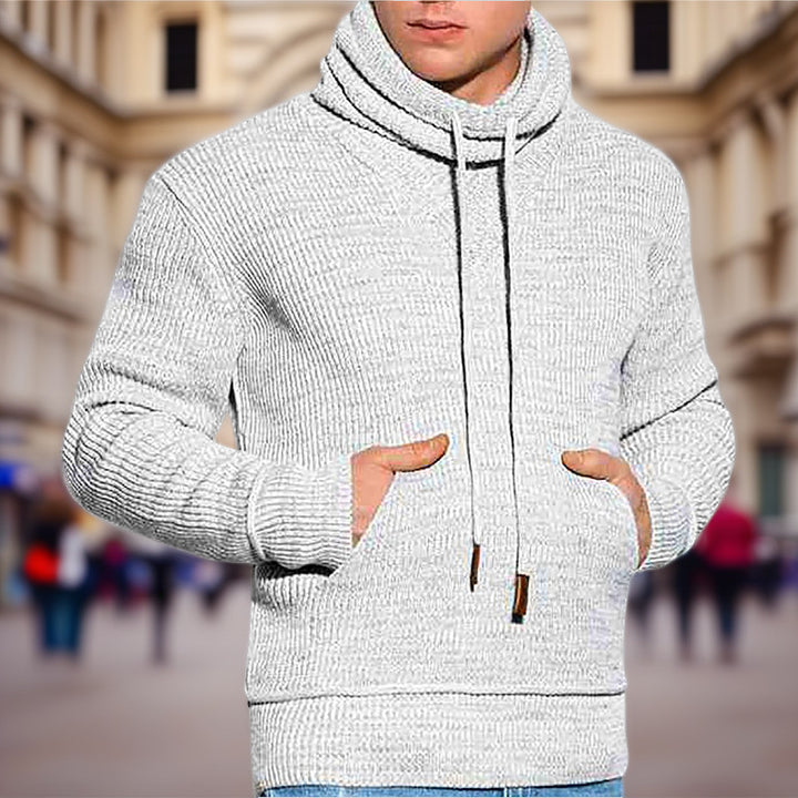 Herren Kapuzenpullover mit grobem Strickmuster und praktischen Kängurutaschen Drune