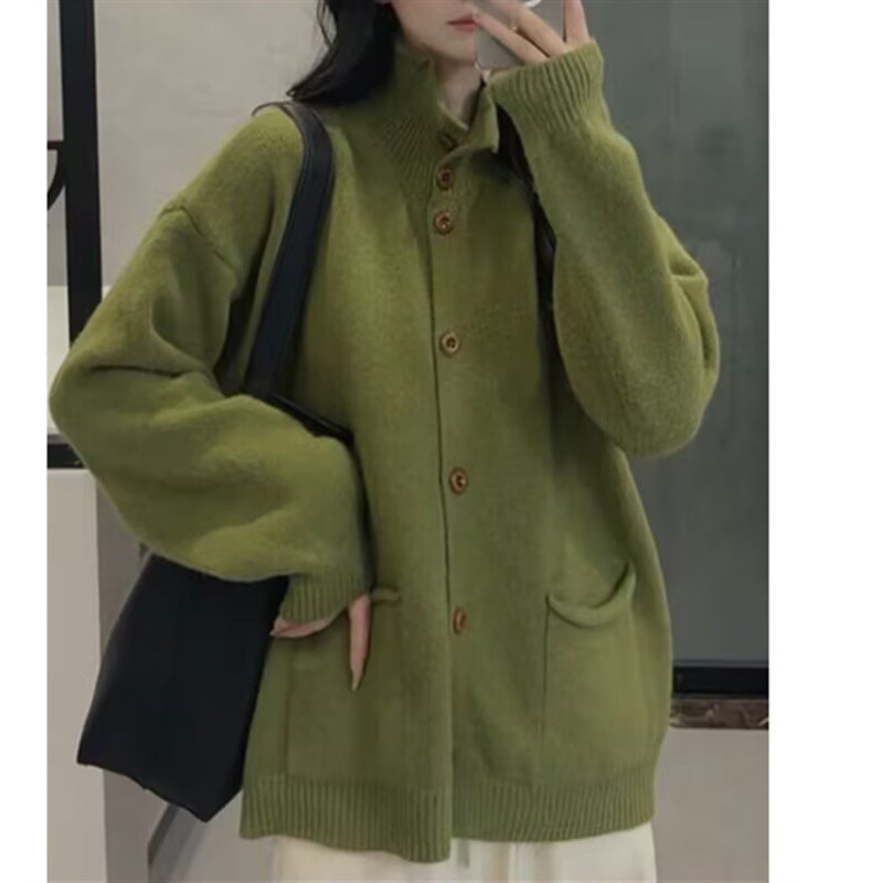 Damen kuschelige Strickjacke mit modernen Taschen Drune