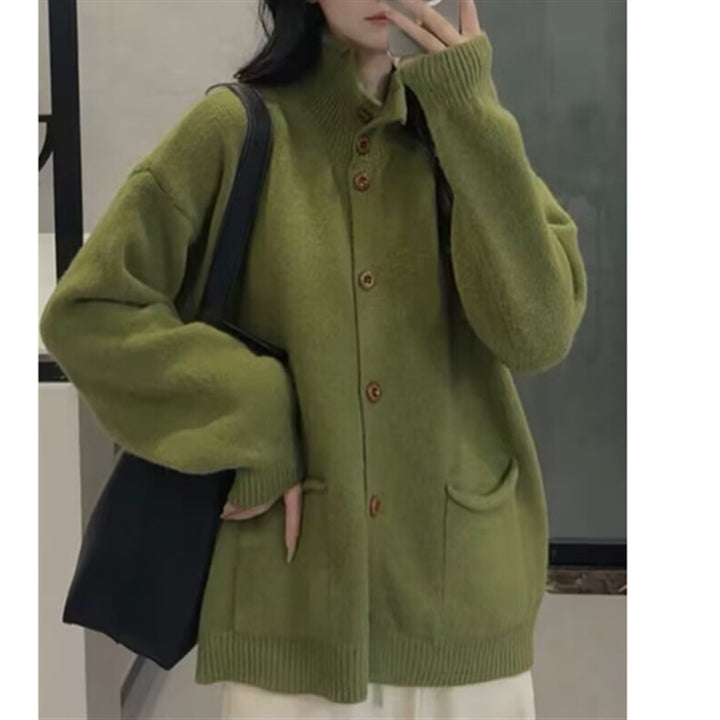 Damen kuschelige Strickjacke mit modernen Taschen Drune