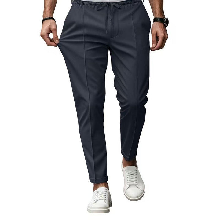 Herren elegante Freizeit-Hose mit elastischem Bund und seitlichen Eingrifftaschen Drune