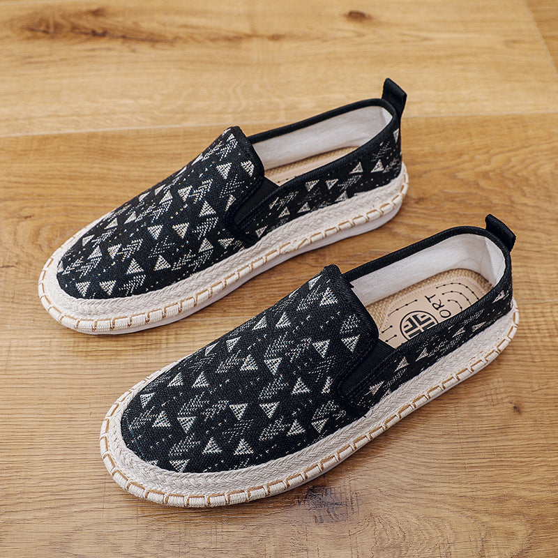 Damen Bequeme Slip-On Mokassins mit buntem Muster Drune