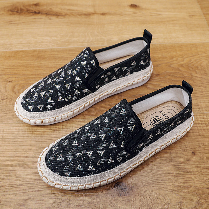 Damen Bequeme Slip-On Mokassins mit buntem Muster Drune