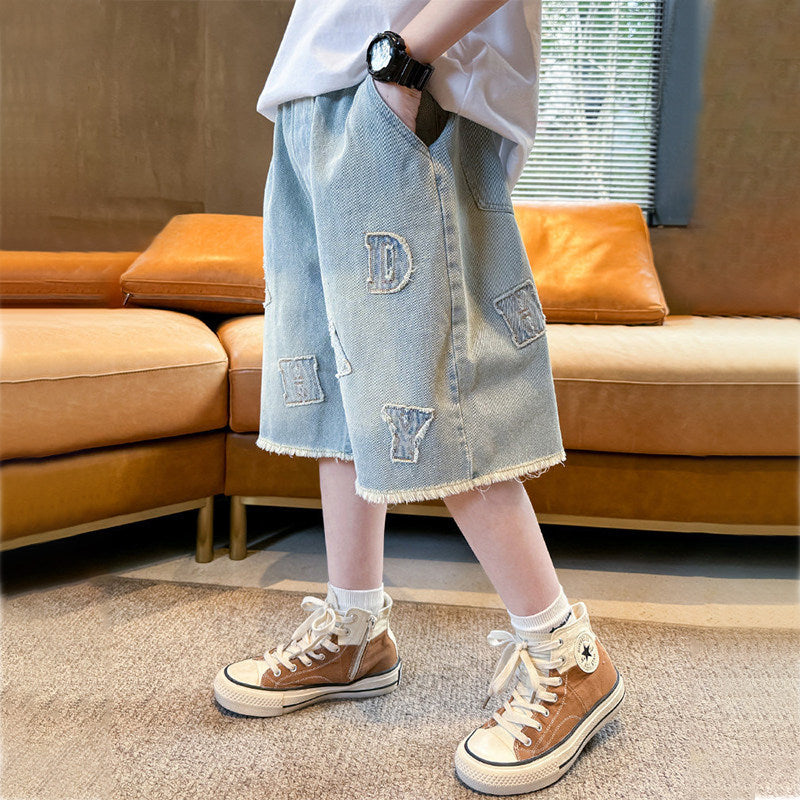 Unisex stylische Denim-Shorts mit einzigartiger Aufschrift Drune