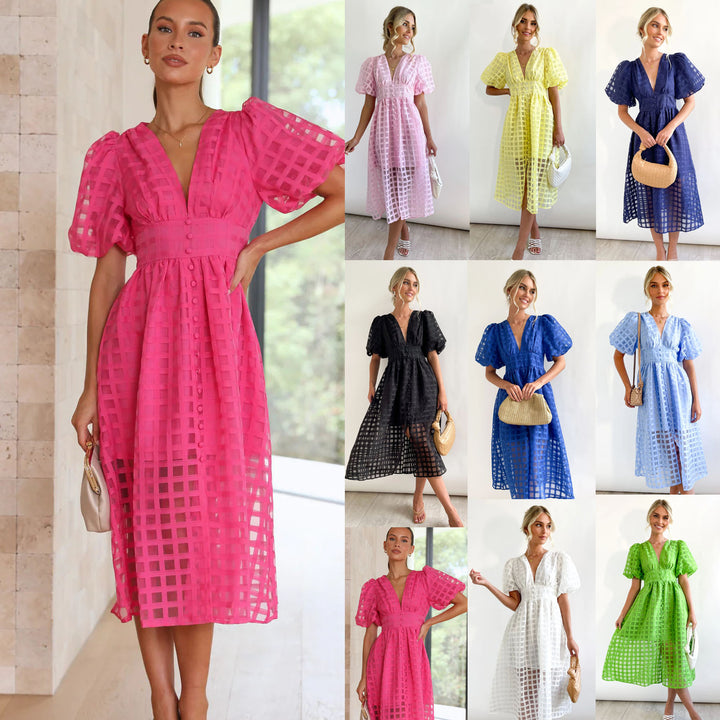 Drune | Midikleid mit Puffärmeln