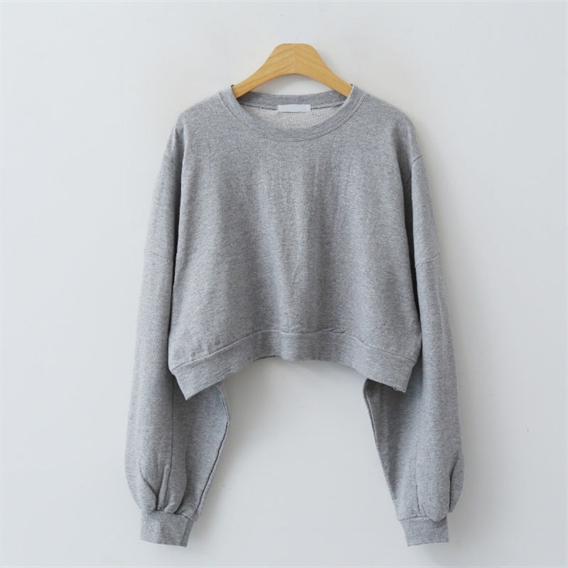 Damen cropped Pullover mit Ballonärmeln Drune