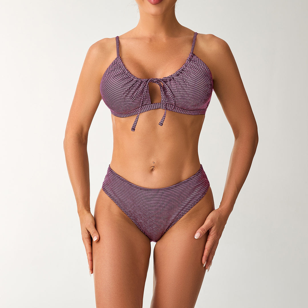 Damen Hochgeschnittener Bikini mit verspieltem Schlüssel-Ausschnitt Drune
