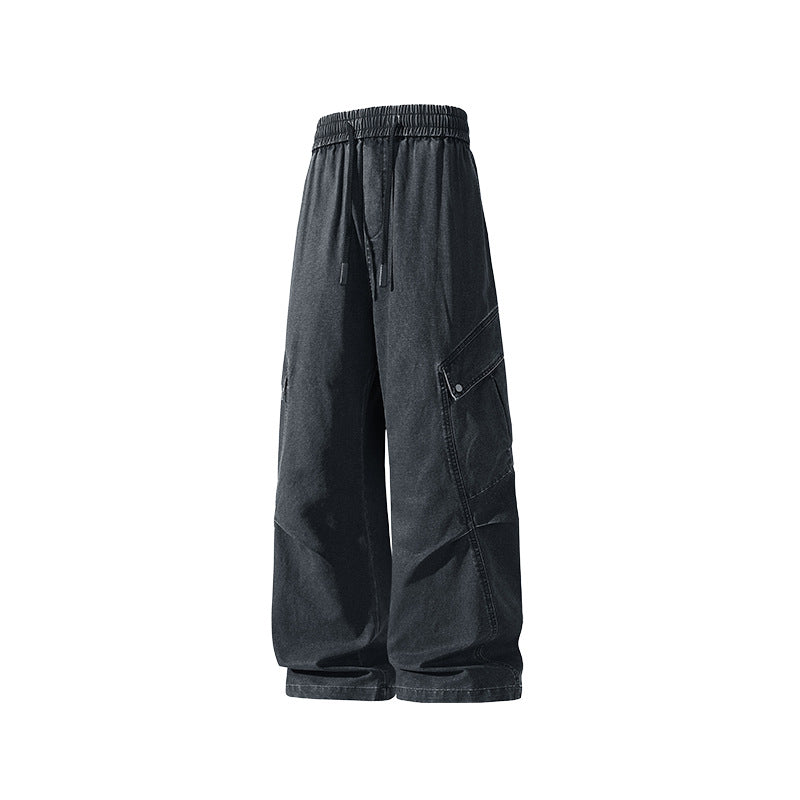 Herren Weite Utility-Cargo-Hose im Baggy‑Cut mit Tunnelzugbund und großen Klappentaschen Drune