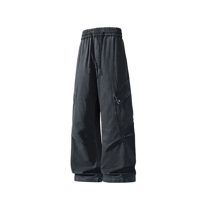 Herren Weite Utility-Cargo-Hose im Baggy‑Cut mit Tunnelzugbund und großen Klappentaschen Drune