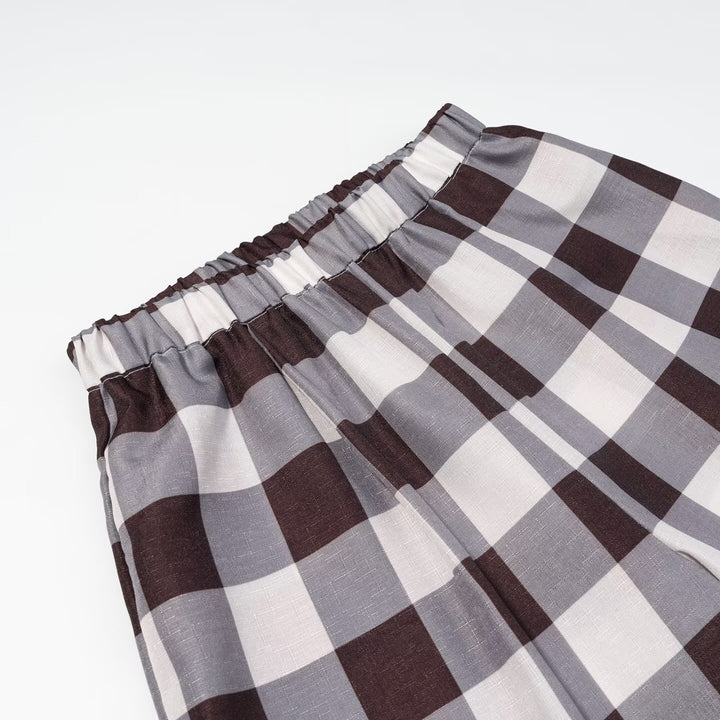 Damen weite Karottenhose mit elastischem Bund Drune