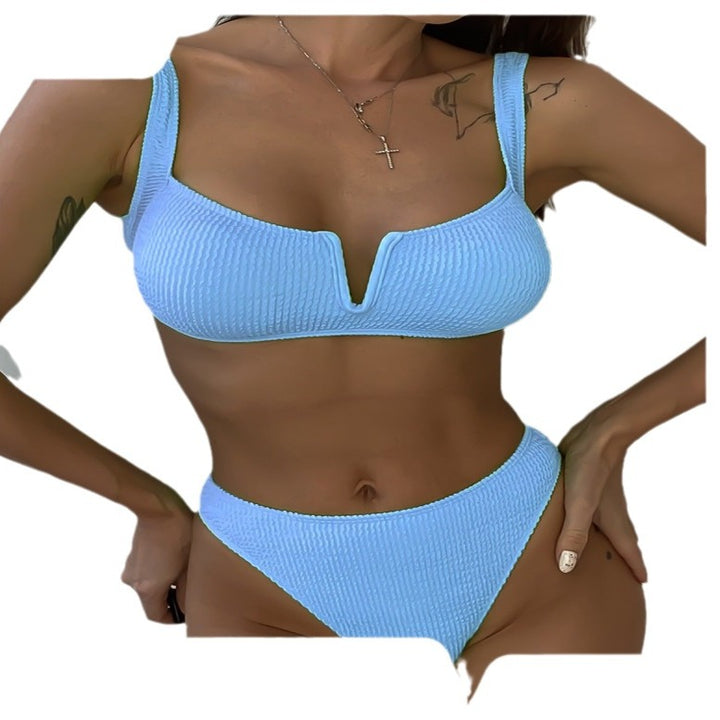 Damen Triangel-Bikini mit tiefem V-Ausschnitt und komfortablem Schnitt Drune