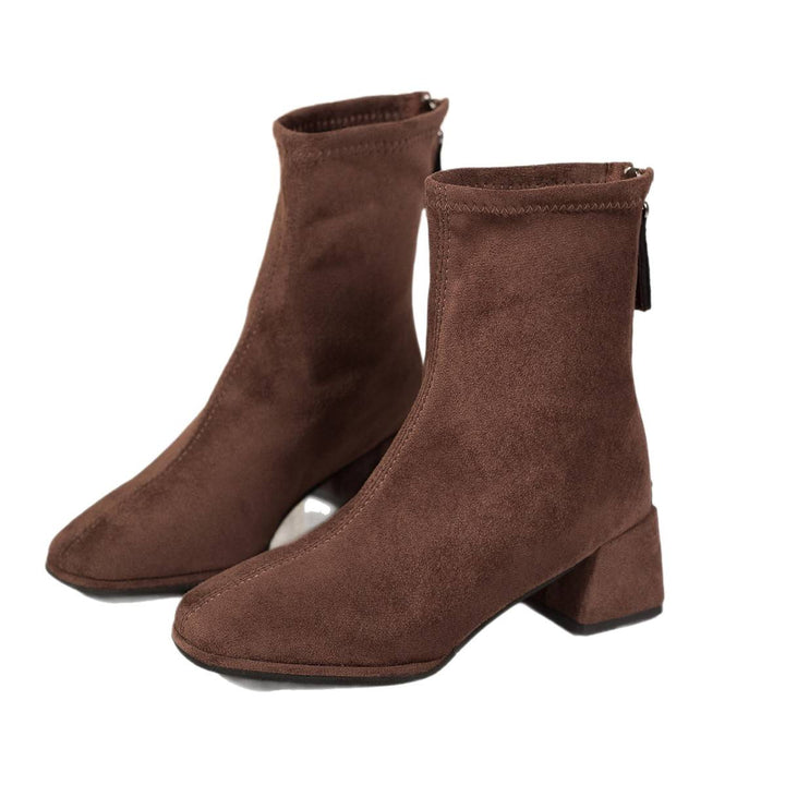 Damen Elegante Wildleder Stiefeletten Drune