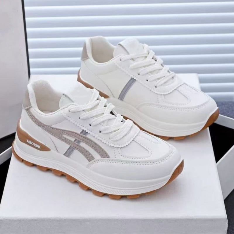 Damen Voluminöse Plateausneaker mit rutschfester Gummiprofilsohle und seitlichen Zierstreifen Drune