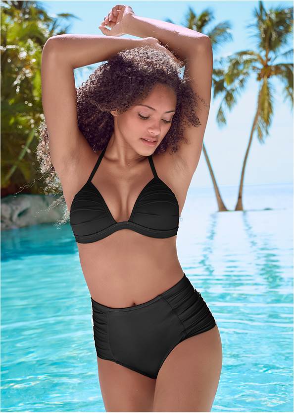 Damen Hochtaillierter Bikini mit femininem Rüschendesign Drune