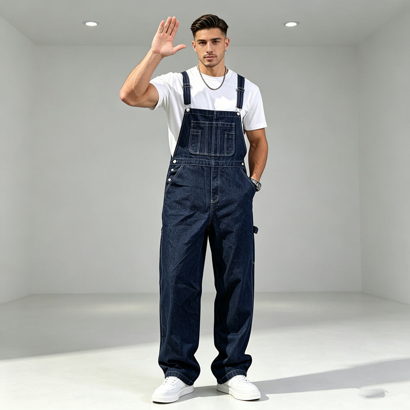 Herren Modische Denim-Latzhose Drune