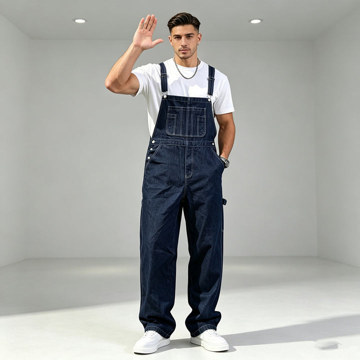Herren Modische Denim-Latzhose Drune