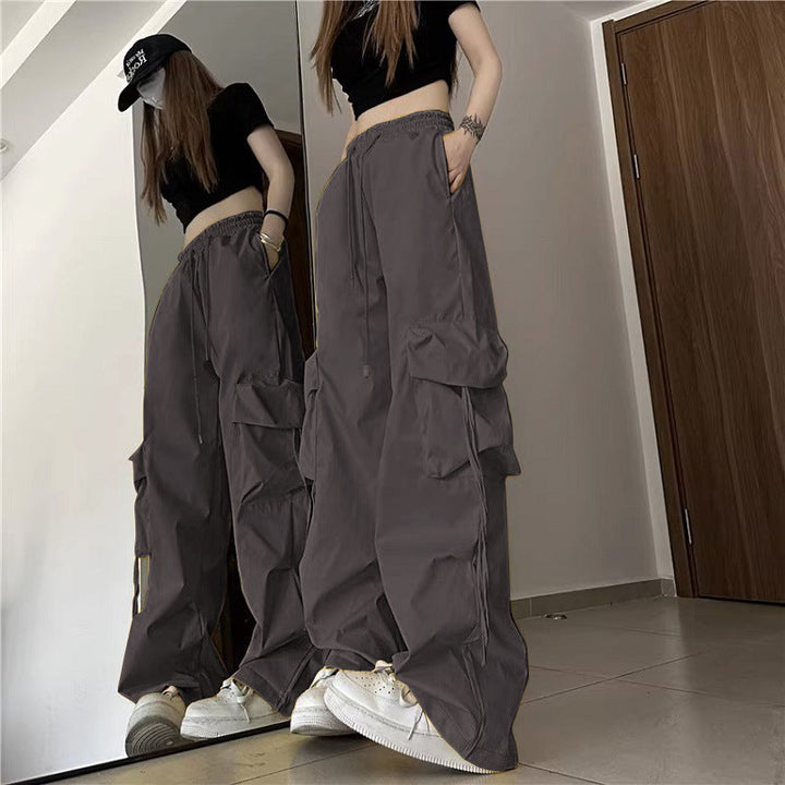 Damen Cargo-Hose im urbanen Stil mit weitem Schnitt und praktischen Seitentaschen Drune