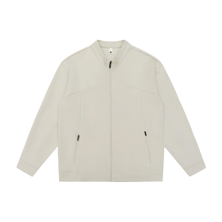 Unisex Oversize Zip‑Jacke aus schwerer Baumwollmischung mit Stehkragen und Reißverschlusstaschen Drune