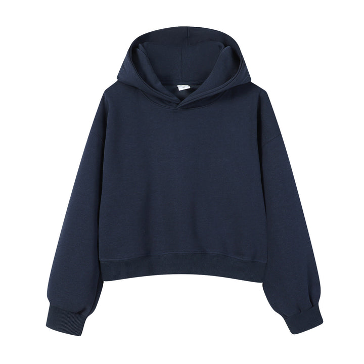 Damen modischer cropped Hoodie mit weitem Schnitt Drune