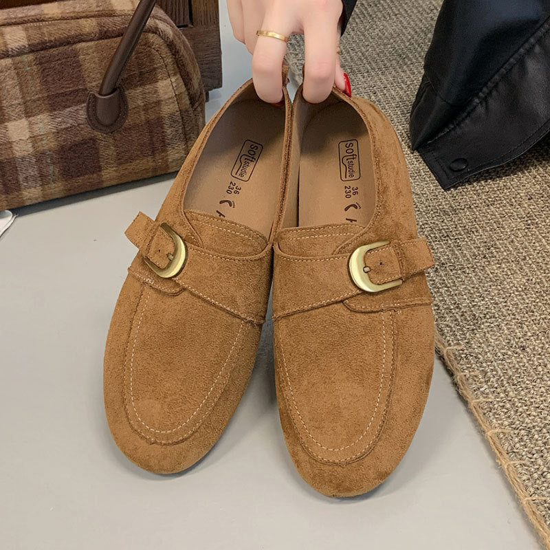 Damen Elegante Mokassins mit dekorativem Riemen Drune