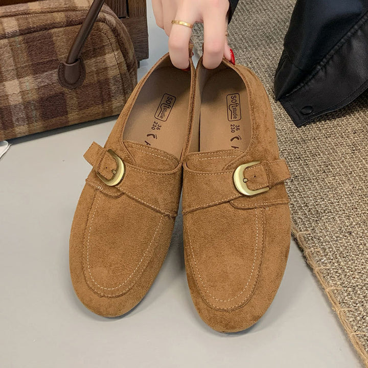 Damen Elegante Mokassins mit dekorativem Riemen Drune