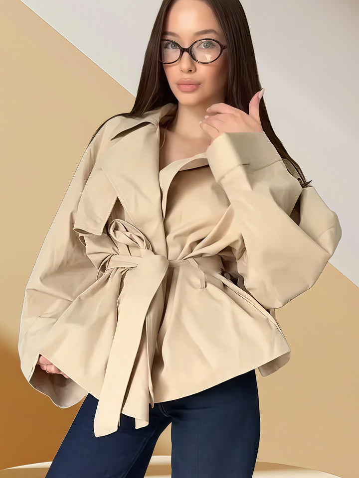 Damen elegante Trenchjacke mit strukturiertem Design Drune