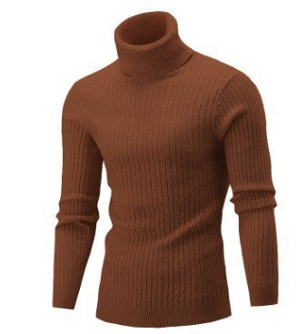 Herren Taillierter Thermo-Rollkragenpullover mit Zopf- und Rippstrickstruktur Drune