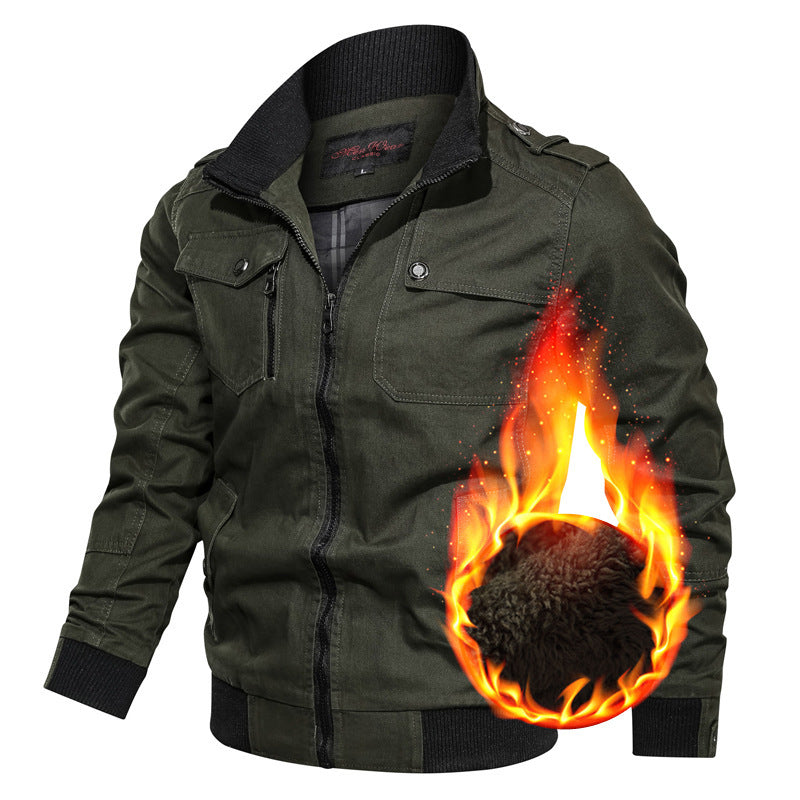Herren nan multifunktionale Piloten-Bomberjacke mit herausnehmbarer Teddy-Innenweste, Schulterpatten und verdecktem Reißverschluss Drune