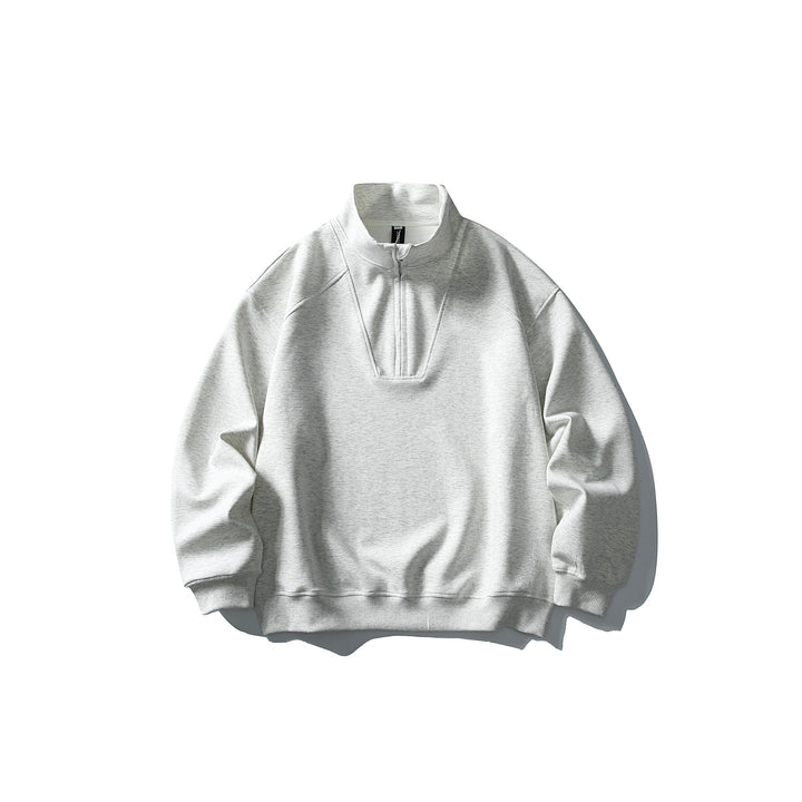 Unisex Relaxed-Halbzip-Sweatshirt mit hohem Kragen und Raglannaht Drune