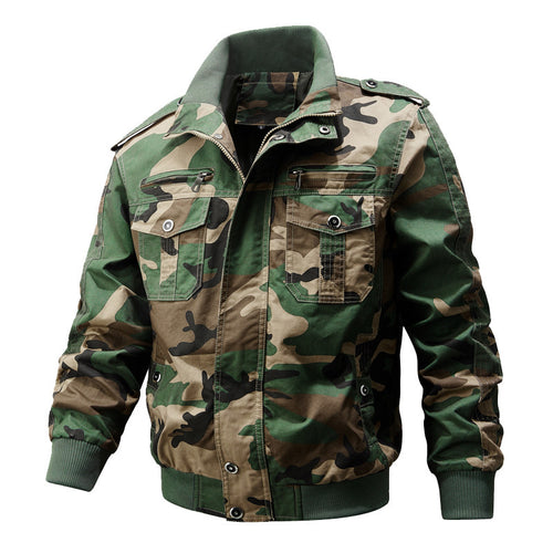 Herren robustes Canvas-Pilotblouson mit Rippenbündchen und Schulterpatten Drune