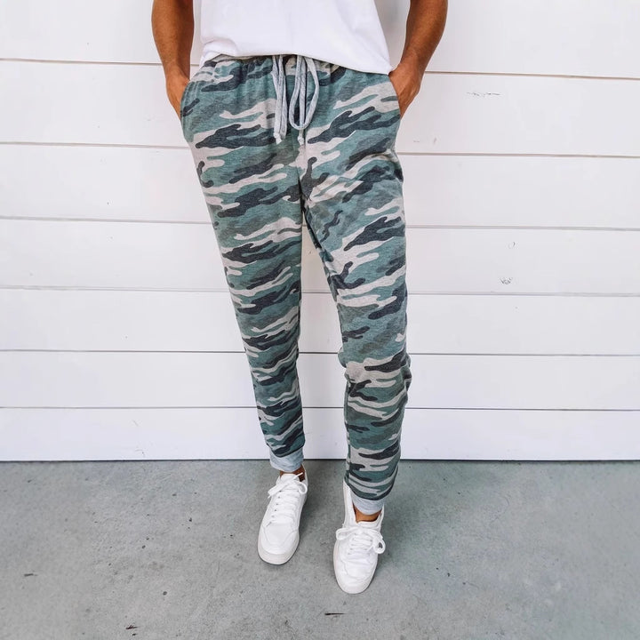 Herren Camouflage Jogginghose mit verstellbarem Bund und bequemem Schnitt Drune