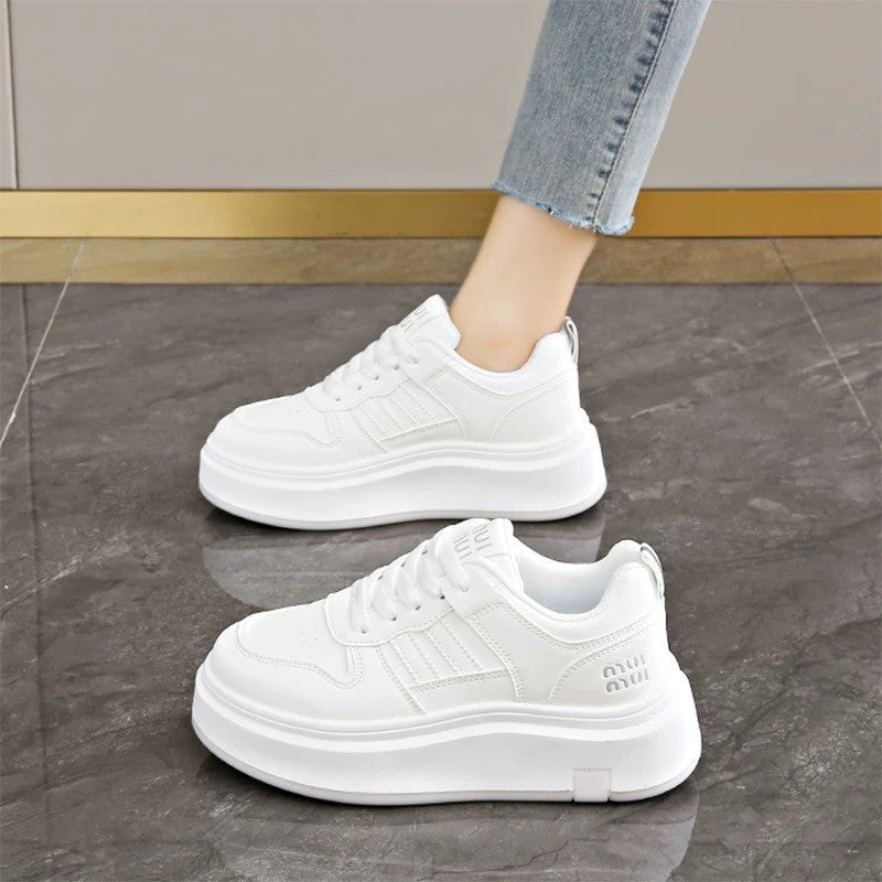 Damen Trendige Plateau-Sneaker mit weicher Polsterung und rutschfester Sohle Drune