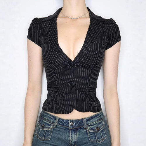 Damen Blazer mit tailliertem Schnitt und modernen Streifen Drune