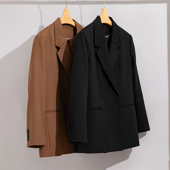 Damen Longline-Blazer mit verdeckter Knopfleiste und schmaler Silhouette Drune