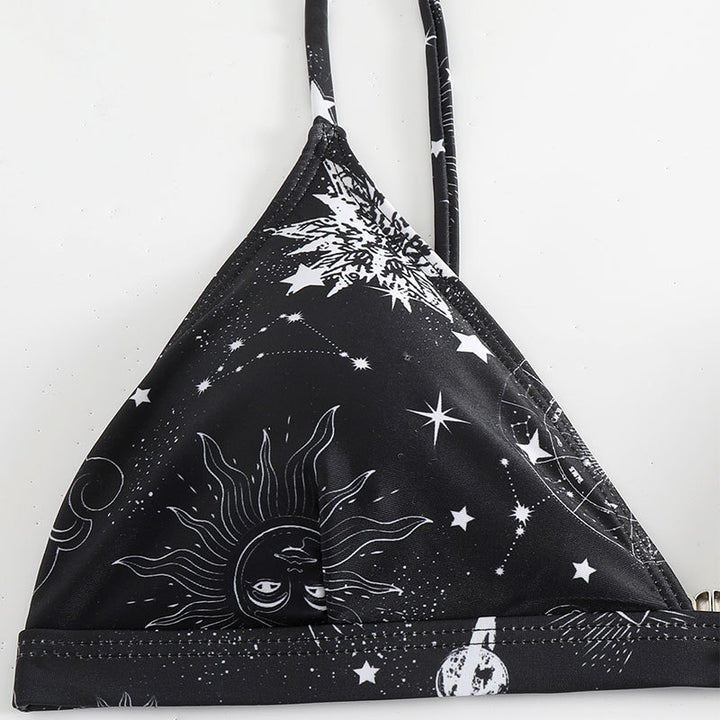 Damen Triangel-Bikini mit einzigartigem Sternenmotiv und verstellbaren Trägern Drune