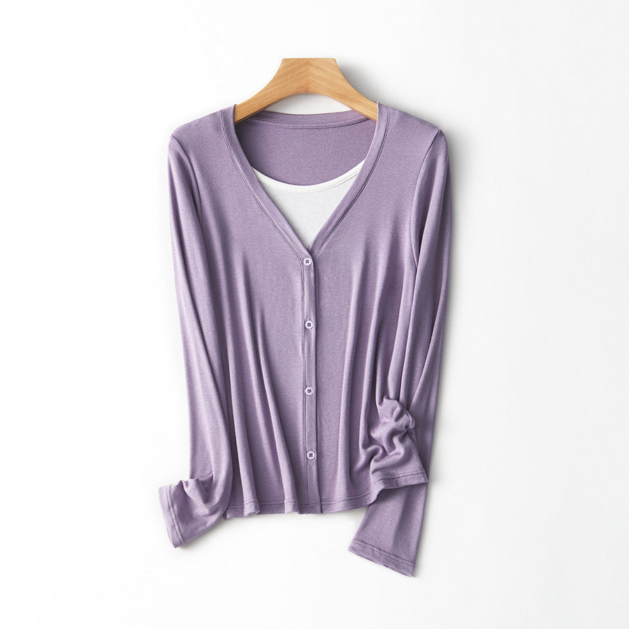 Damen Leichtgewicht Langarm Button-Up Cardigan Drune
