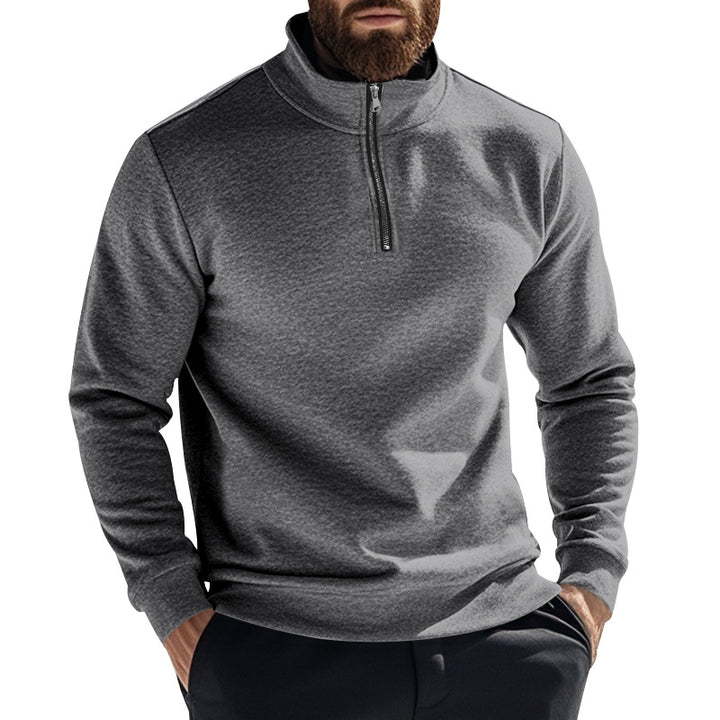Herren nan thermischer Halbzip-Pullover mit Stehkragen und wärmendem Fleece-Innenfutter Drune