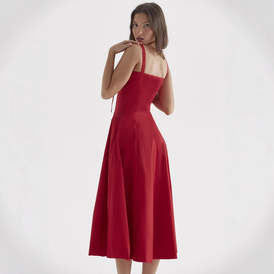 Damen Maxikleid mit gerafftem Oberteil und elegantem Schnitt Drune